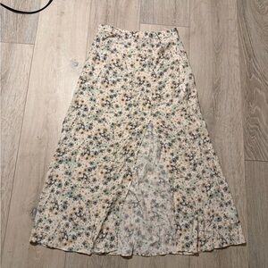 H&M Cream Floral Maxi Skirt